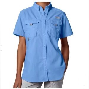 ⭐️ NWT Columbia Women's Blue Short Sleeve Shirt